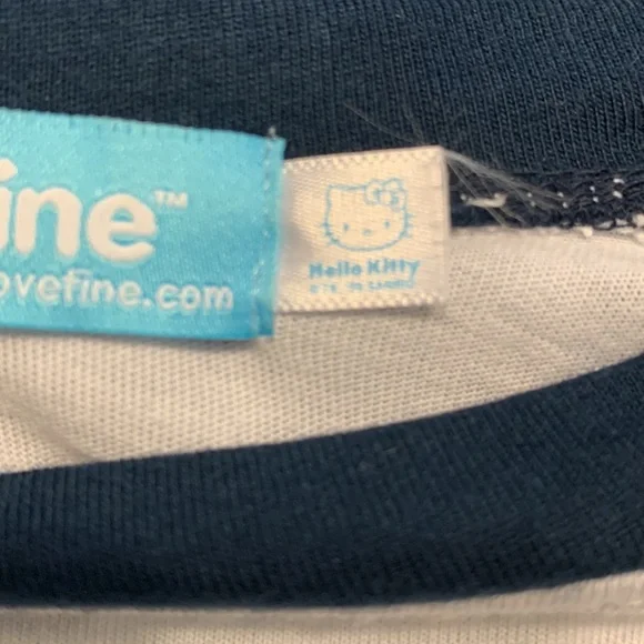 Mighty Fine M hello kitty t-shirt, never worn, white with navy sleeve - Picture 5 of 5